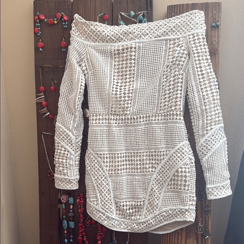 Tobi White Off-Shoulder Dress